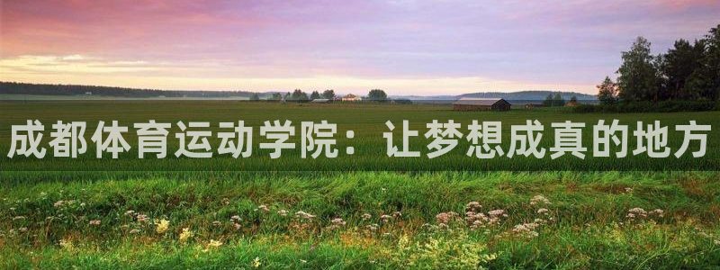凯发官网下载招商电话是多少：成都体育运动学院：让梦想成真的地
